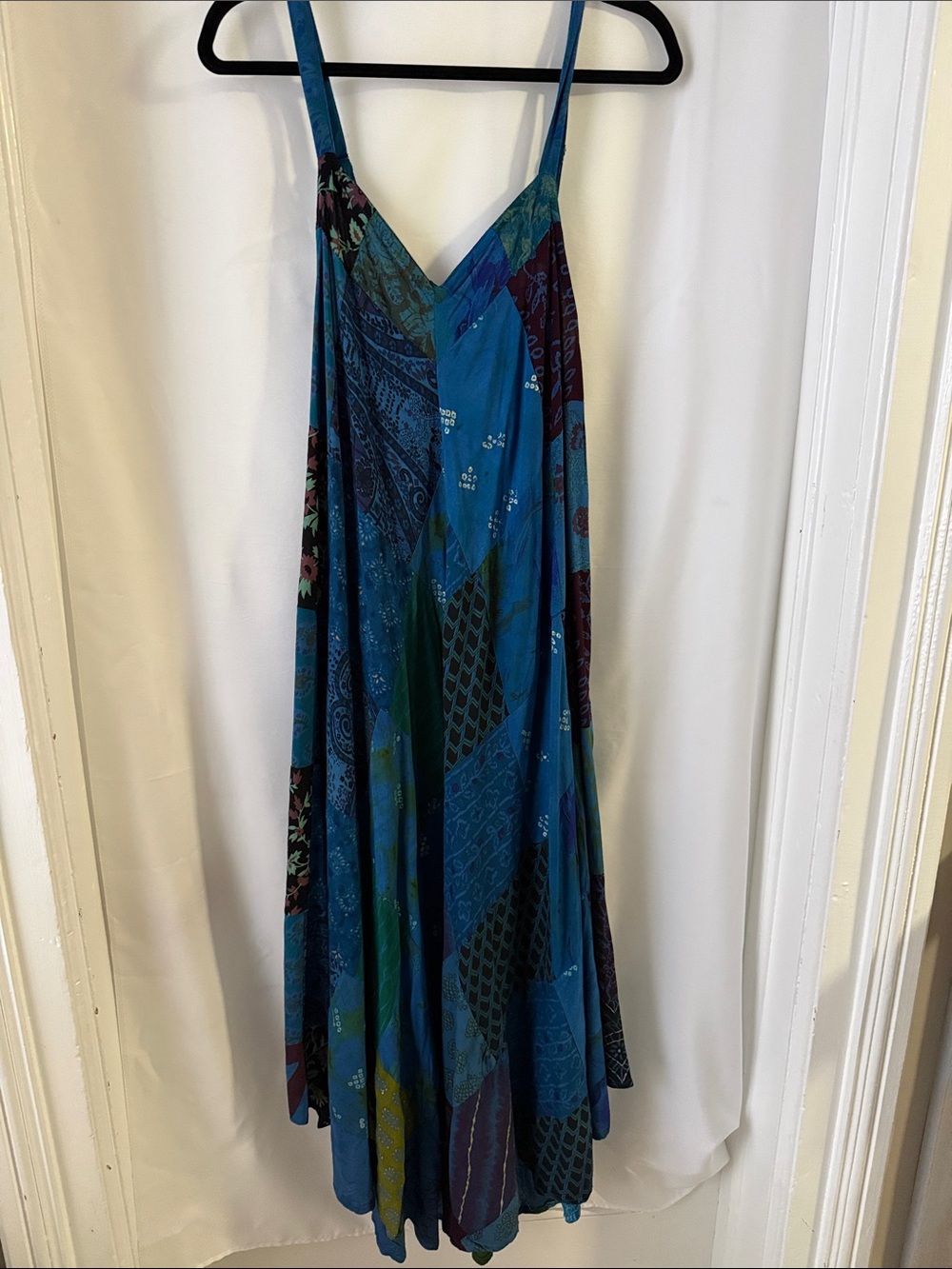 Teal Patchwork jumper with Spaghetti Straps O/S